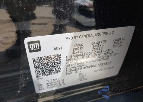 2021 Buick Enclave Fwd Premium z USA, uszkodzony, nr VIN 5GAERCKW9MJ231527